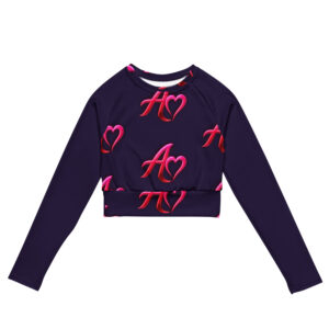 AMUZEME Electric Plum Logo Long-Sleeve Crop Top